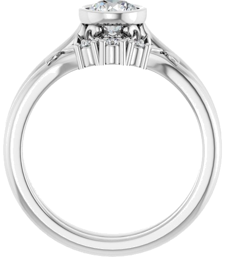 Sužadėtuvių Žiedas „Bezel-Set“ 585 Baltojo Aukso Round 5.2mm (7)