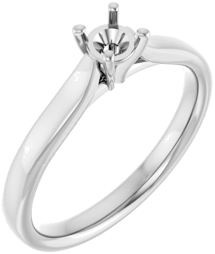 Platinum 4.1 mm Round Engagement Ring Mounting (1)