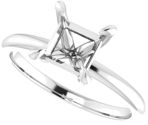 Sužadėtuvių Žiedas „Solitaire“ 585 Baltojo Aukso Square 6mm (5)