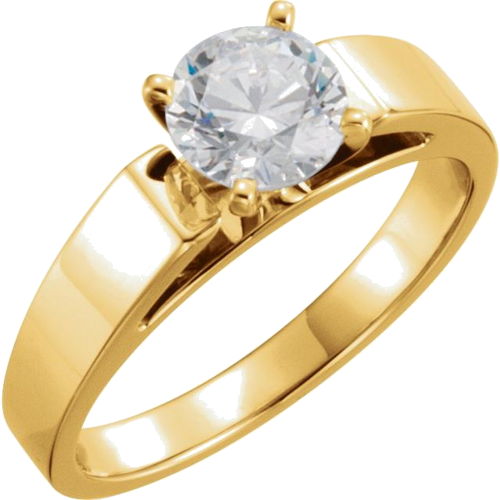 14K Yellow 6.5 mm Round Engagement Ring Mounting (3)