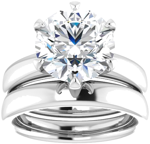 14K White 10 mm Round Engagement Ring Mounting (8)