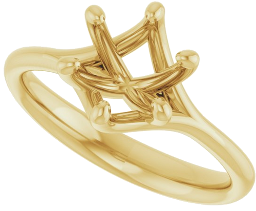 Sužadėtuvių Žiedas „Solitaire“ 585 Geltonojo Aukso Round 7.4mm (5)