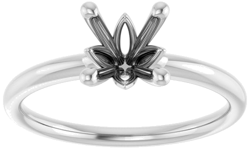 14K White 6.5 mm Round Solitaire Engagement Ring Mounting (3)