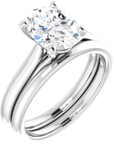 Platinum 9x7 mm Oval Engagement Ring Mounting (6)