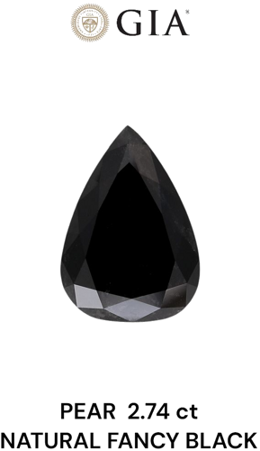 2.74 carat Fancy Black-VVS2 Natūralus Pear Deimantas (1)