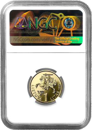 1997 Jurgutis Lithuania 1 litas gold coin (2)
