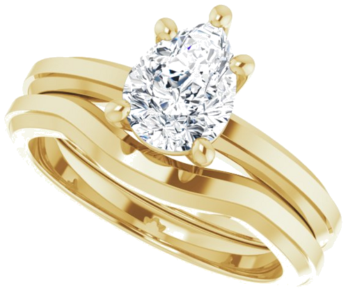 14K Yellow 8x6 mm Pear Solitaire Engagement Ring Mounting (10)