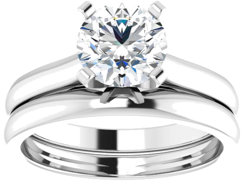 14K White 7 mm Round Solitaire Engagement Ring Mounting (7)