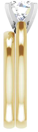 Sužadėtuvių Žiedas „Solitaire“ 585 Baltojo Ir Geltonojo Aukso Round 7.5mm (8)