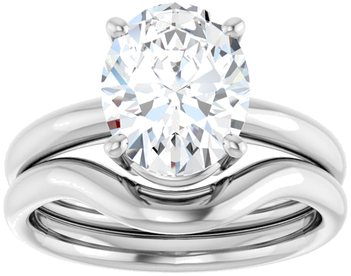 Sužadėtuvių Žiedas „Solitaire“ 585 Baltojo Aukso Oval 10mm x 8mm (8)