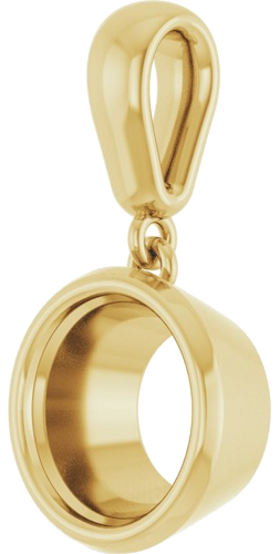 Pakabukas „Bezel-Set“ 585 Geltonojo Aukso Round 8mm (2)