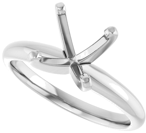 Platinum 7.8-8.6 mm Round 4-Prong Solitaire Ring Mounting (5)