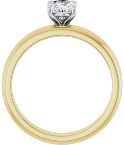 Sužadėtuvių Žiedas 585 Baltojo Ir Geltonojo Aukso Oval 7mm x 5mm (7)