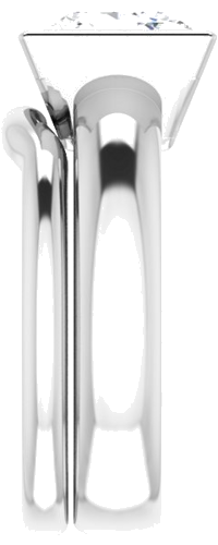 14K White 8 mm Square Engagement Ring Mounting (9)