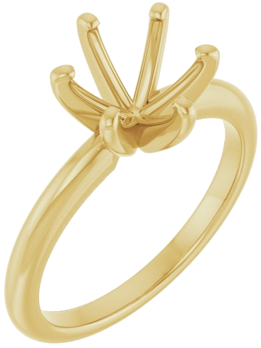 Sužadėtuvių Žiedas „Solitaire“ 585 Geltonojo Aukso Round 8mm (1)