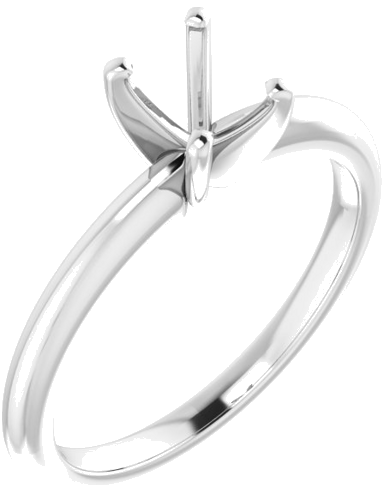 14K White  7x5 mm Oval Solitaire Engagement Ring Mounting (1)