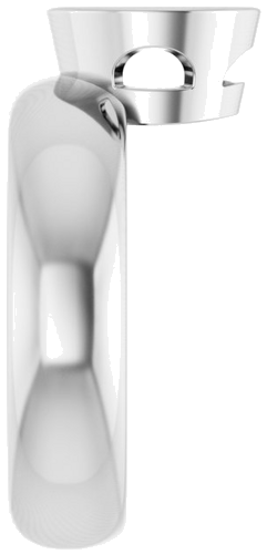 14K White 8 x 6 mm Oval Solitaire Engagement Ring Mounting (4)