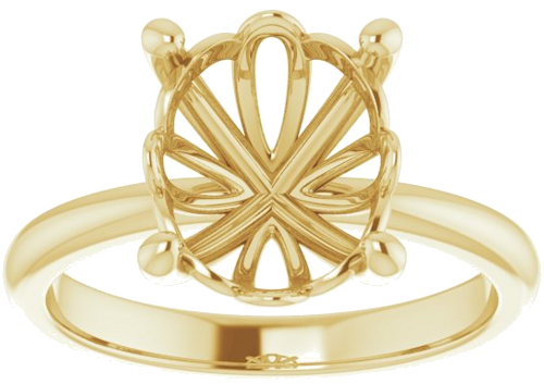 Sužadėtuvių Žiedas „Solitaire“ 585 Geltonojo Aukso Oval 11mm x 9mm (3)