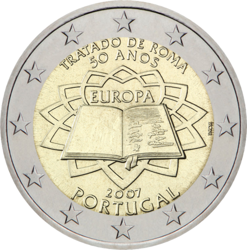 2007 Португалия Монета от 2 евро Римски договор (TOR) (1)