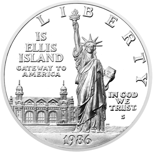 1986 Statue of Liberty USA 1 Dollar Silver Coin (1)