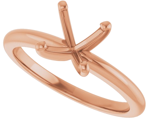 14K Rose  7.4 mm Round Solitaire Engagement Ring Mounting (5)