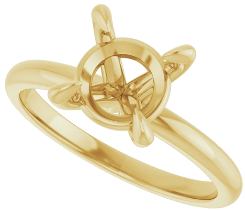 Sužadėtuvių Žiedas „Solitaire“ 585 Geltonojo Aukso Round 8mm (5)