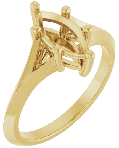 14K Yellow 10x5 mm Marquise Solitaire Engagement Ring Mounting (1)