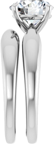 Sužadėtuvių Žiedas „Solitaire“ 585 Baltojo Aukso Round 8mm (9)