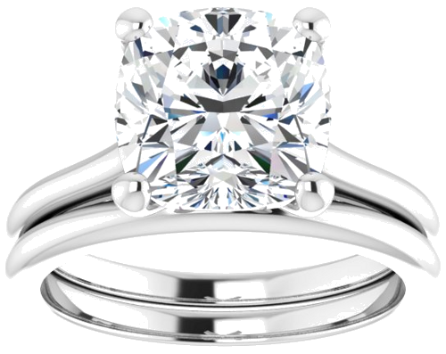 Sužadėtuvių Žiedas „Solitaire“ 585 Baltojo Aukso Cushion 9mm (8)