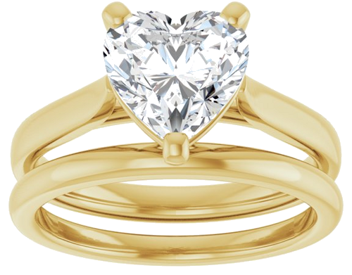 Sužadėtuvių Žiedas „Solitaire“ 585 Geltonojo Aukso Heart Shape 8mm (8)