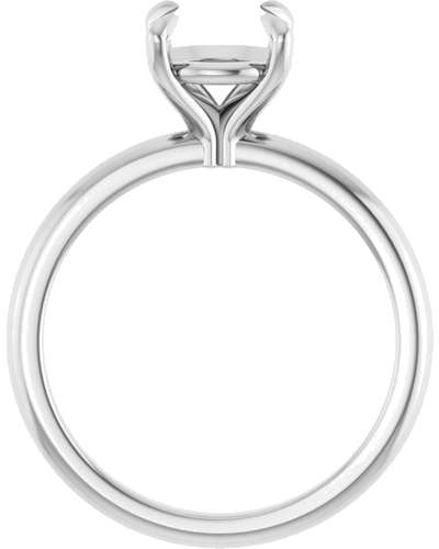 14K White 8 mm Round Solitaire Engagement Ring Mounting (2)