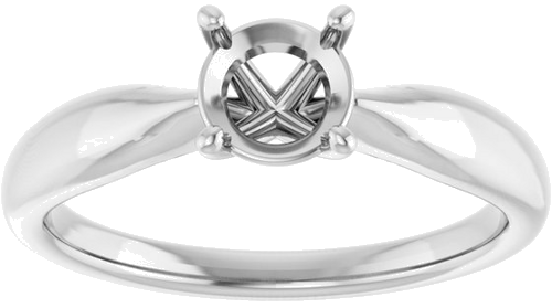 14K White  5.8 mm Round Solitaire Engagement Ring Mounting (3)