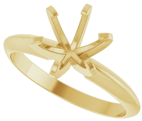 Sužadėtuvių Žiedas „Solitaire“ 585 Geltonojo Aukso Round 7mm (5)