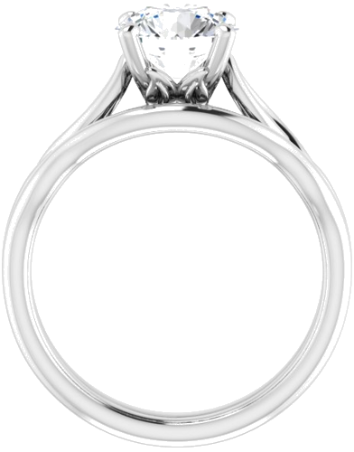 14K White  7.4 mm Round Solitaire Engagement Ring Mounting (7)