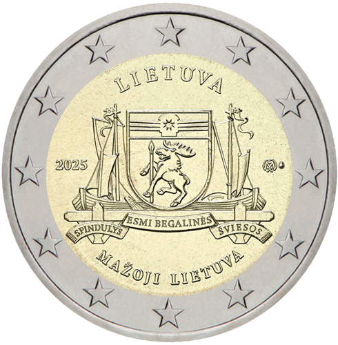 2025 Литва Малая Литва монета 2 евро BU монета (2)