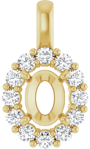 Pakabukas „Halo-Style“ 585 Geltonojo Aukso Oval 8mm x 6mm (1)