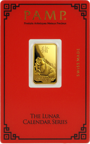 5 g Investment Gold Bar Year of the Pig PAMP (2)