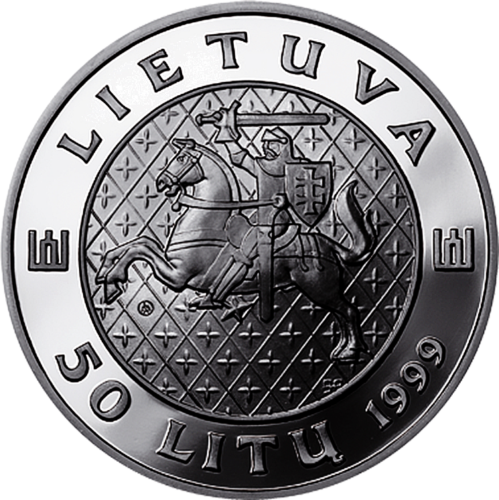 Grand Duke Kestutis, 50 litas silver coin, 1999 (2)