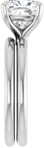 Sužadėtuvių Žiedas 585 Baltojo Aukso Cushion 8mm (9)