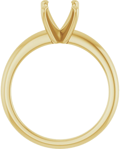 14K Yellow  8x6 mm Emerald Solitaire Engagement Ring Mounting (2)