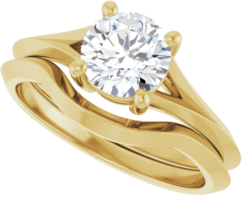 14K Yellow 6.5 mm Round Solitaire Engagement Ring Mounting (10)