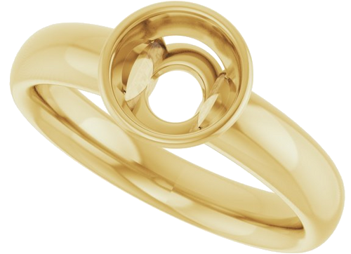 Sužadėtuvių Žiedas „Bezel-Set Solitaire“ 585 Geltonojo Aukso Round 6.5mm (5)