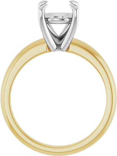 14K Yellow White 8.2 mm Round Solitaire Engagement Ring Mounting (2)