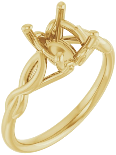 14K Yellow  9x7 mm Oval Solitaire Engagement Ring Mounting (1)