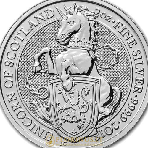 2018 Great Britain, Queen Beast Unicorn 2 oz Silver coin (2)