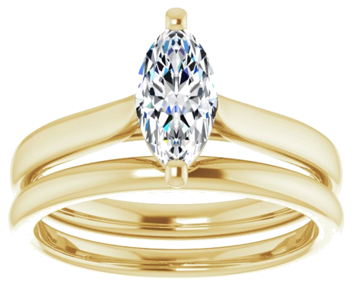 Sužadėtuvių Žiedas 14k yellow gold Marquise 9mm x 4.5mm (8)