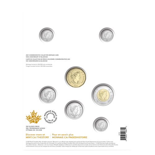 2021 Канада Ship Bluenose Dollar BU Комплект монети (3)