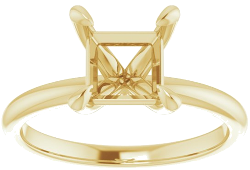14K Yellow  6.5x6.5 mm Square Solitaire Engagement Ring Mounting (3)