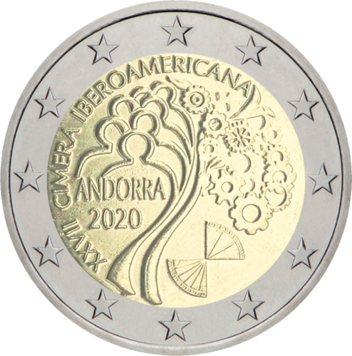 2020 Andora XXVII Ibero Amerikos viršūnių susitikimas 2 eurų PROOF moneta (2)