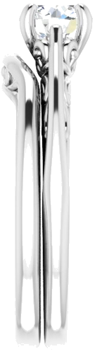 Sužadėtuvių Žiedas „Solitaire“ 585 Baltojo Aukso Round 5.8mm (14)